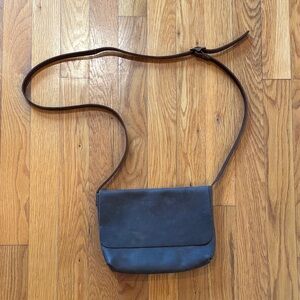 In Blue Handmade Classic Brown Leather Crossbody Bag